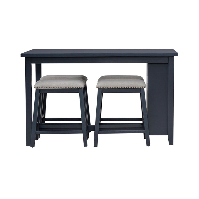 Brook Creek 5 Piece Counter Set- Navy - Discount Furniture World (Burlington,NC)