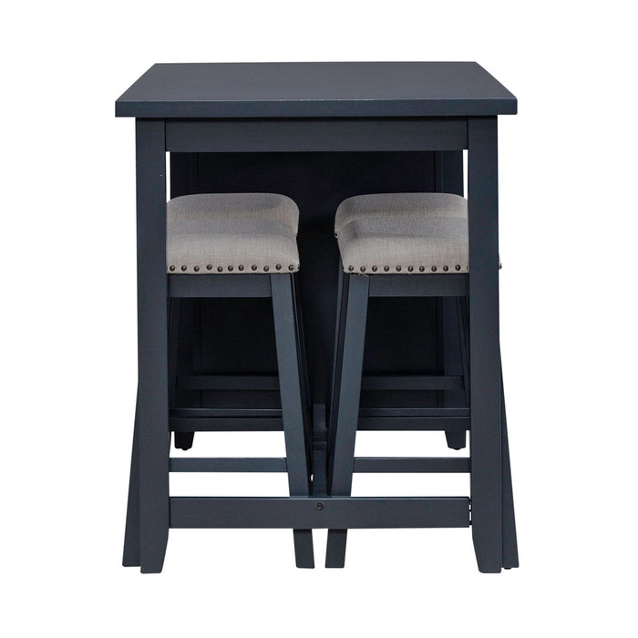 Brook Creek 5 Piece Counter Set- Navy - Discount Furniture World (Burlington,NC)