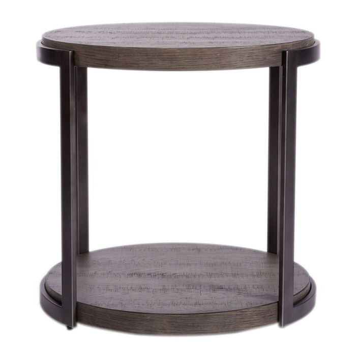 Modern View Round End Table in Gray - Discount Furniture World (Burlington,NC)