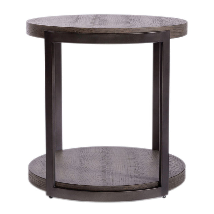 Modern View Round End Table in Gray - Discount Furniture World (Burlington,NC)