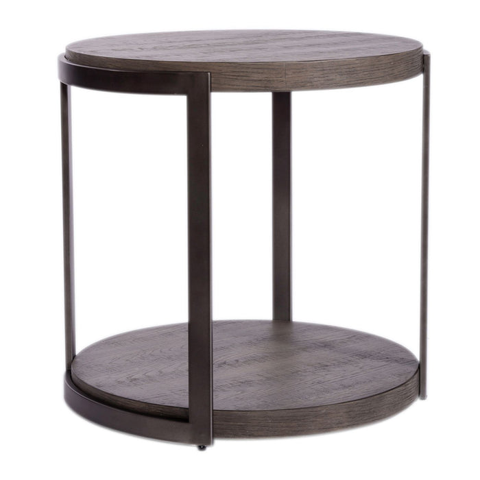 Modern View Round End Table in Gray - Discount Furniture World (Burlington,NC)