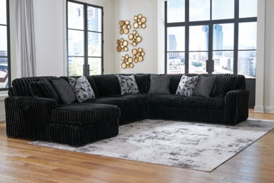 Midnight-Madness Sectional with Chaise - Discount Furniture World (Burlington,NC)