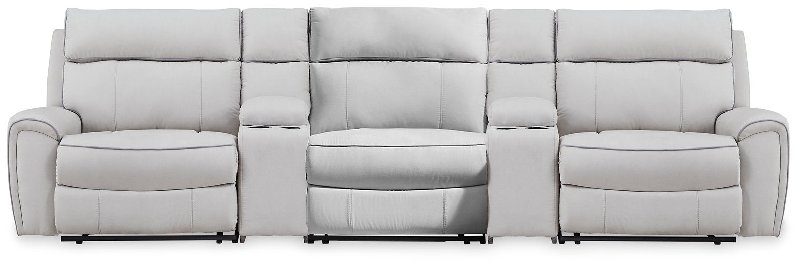 Social Pointe Reclining Sectional with Storage Consoles - Discount Furniture World (Burlington,NC)