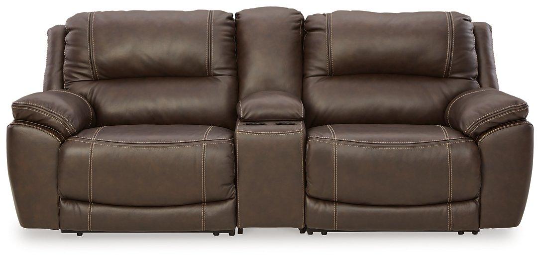 Dunleith Power Reclining Loveseat with Console - Discount Furniture World (Burlington,NC)