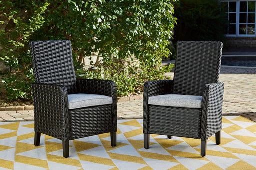 Beachcroft Outdoor Arm Chair with Cushion (Set of 2) - Discount Furniture World (Burlington,NC)