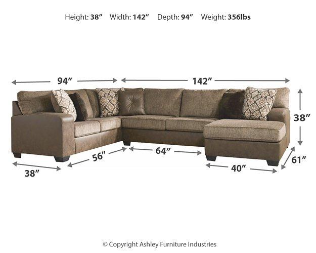 Abalone 3-Piece Sectional with Chaise