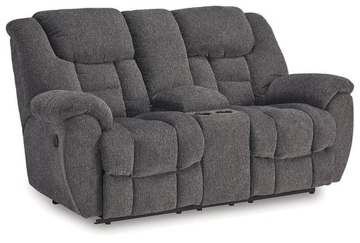Foreside Reclining Loveseat with Console - Discount Furniture World (Burlington,NC)