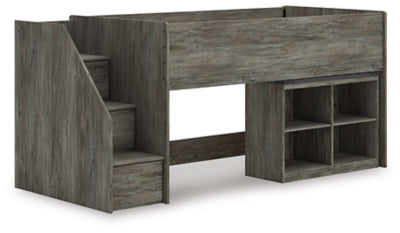 Frandern Loft Bed with Bookcase Storage - Discount Furniture World (Burlington,NC)