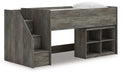 Frandern Loft Bed with Bookcase Storage - Discount Furniture World (Burlington,NC)