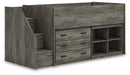 Frandern Loft Bed with Bookcase and Drawer Storage - Discount Furniture World (Burlington,NC)