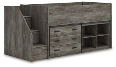 Frandern Loft Bed with Bookcase and Drawer Storage - Discount Furniture World (Burlington,NC)
