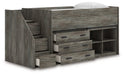 Frandern Loft Bed with Bookcase and Drawer Storage - Discount Furniture World (Burlington,NC)