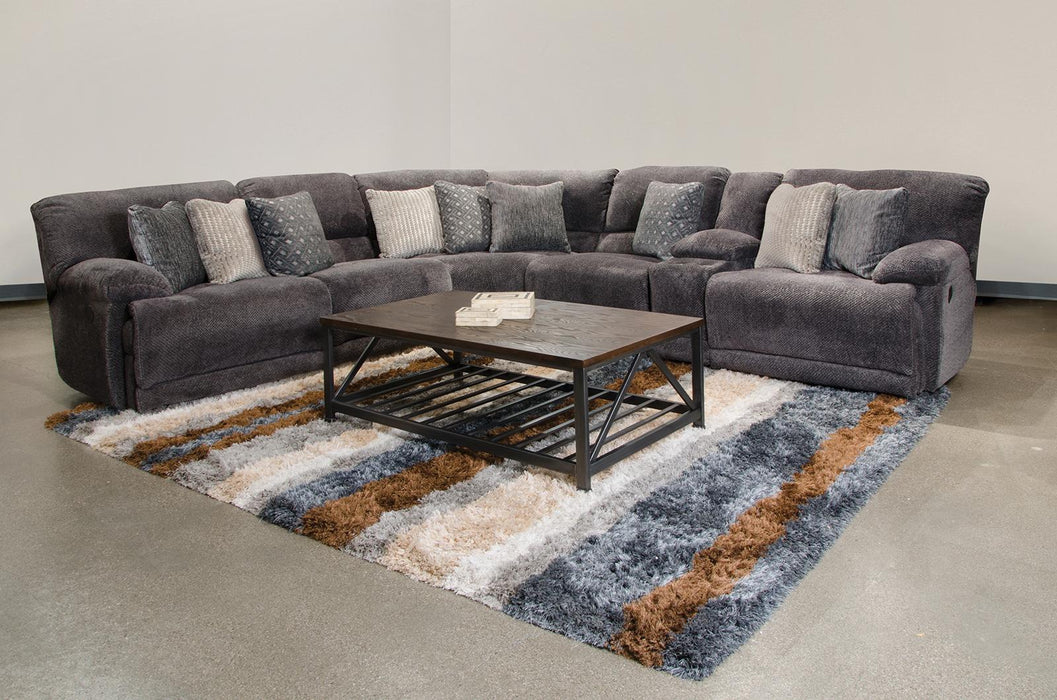 Catnapper Furniture Burbank 6pc Sectional in Smoke - Discount Furniture World (Burlington,NC)