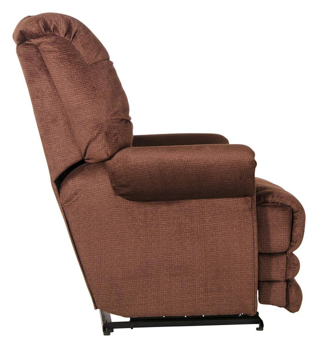 Catnapper Malone Power Lay Flat Recliner with Extended Ottoman in Merlot - Discount Furniture World (Burlington,NC)