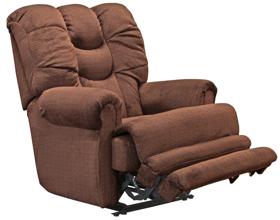 Catnapper Malone Power Lay Flat Recliner with Extended Ottoman in Merlot - Discount Furniture World (Burlington,NC)