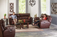 Catnapper Milan Power Lay Flat Reclining Console Loveseat in Walnut 64349 - Discount Furniture World (Burlington,NC)