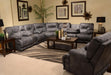 Catnapper Voyager Lay Flat Reclining Console Loveseat in Slate - Discount Furniture World (Burlington,NC)