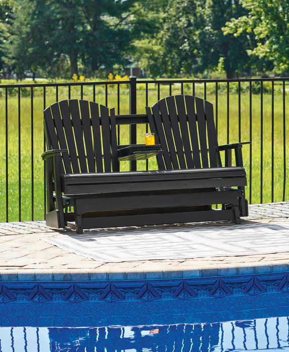 Hyland wave Outdoor Glider Loveseat - Discount Furniture World (Burlington,NC)