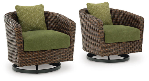 Horizon Hall Outdoor Swivel Lounge Chair with Cushion - Discount Furniture World (Burlington,NC)