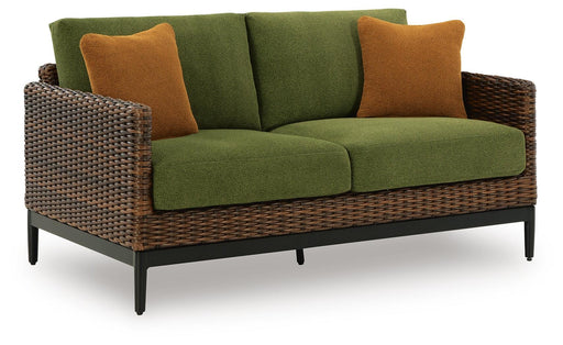 Horizon Hall Outdoor Loveseat with Cushion - Discount Furniture World (Burlington,NC)