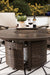 Paradise Trail Paradise Trail Fire Pit Table with 4 Nuvella Swivel Lounge Chairs - Discount Furniture World (Burlington,NC)