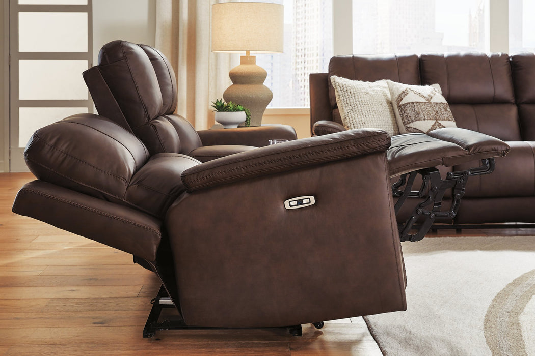 Bleckley Power Reclining Loveseat with Console - Discount Furniture World (Burlington,NC)