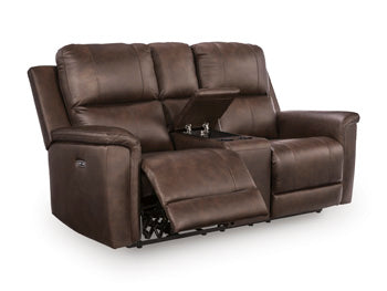 Bleckley Power Reclining Loveseat with Console - Discount Furniture World (Burlington,NC)