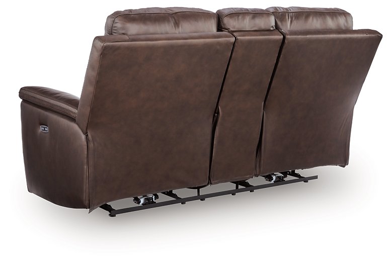 Bleckley Power Reclining Loveseat with Console - Discount Furniture World (Burlington,NC)