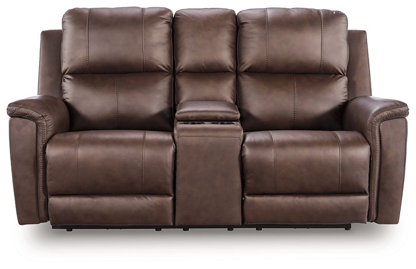 Bleckley Power Reclining Loveseat with Console - Discount Furniture World (Burlington,NC)