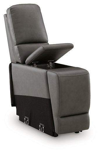 5Z - Pittson Power Reclining Sectional Loveseat with Console - Discount Furniture World (Burlington,NC)