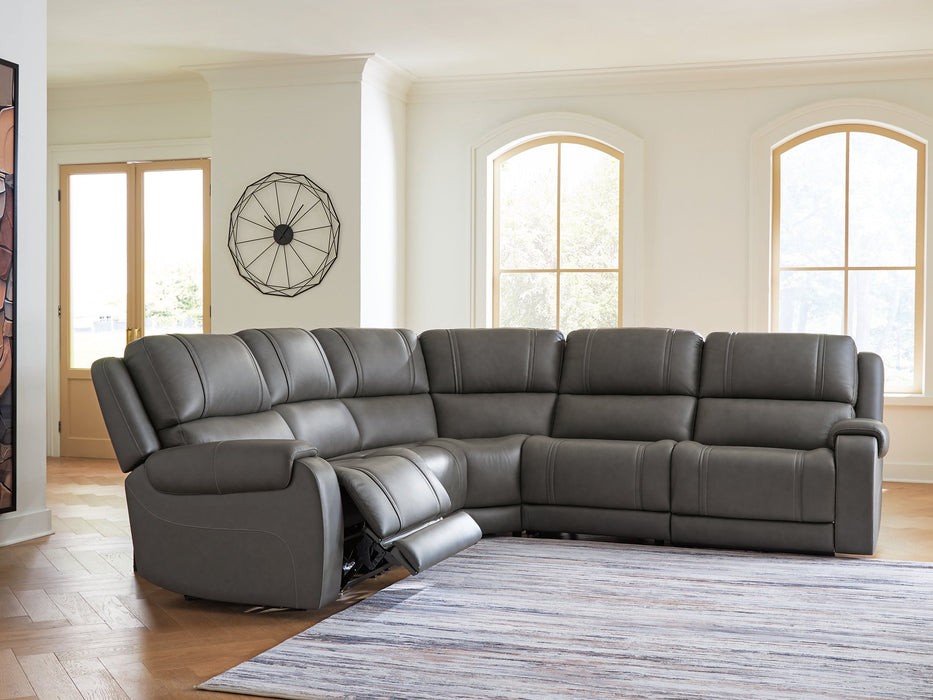 5Z - Pittson Power Reclining Sectional - Discount Furniture World (Burlington,NC)