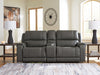 5Z - Pittson Power Reclining Sectional Loveseat with Console - Discount Furniture World (Burlington,NC)