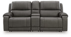 5Z - Pittson Power Reclining Sectional Loveseat with Console - Discount Furniture World (Burlington,NC)
