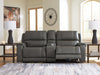 5Z - Pittson Power Reclining Sectional Loveseat with Console - Discount Furniture World (Burlington,NC)