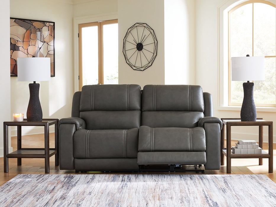 5Z - Pittson Power Reclining Sectional Loveseat - Discount Furniture World (Burlington,NC)