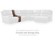 DeepWakes Reclining Sectional with Storage Console - Discount Furniture World (Burlington,NC)