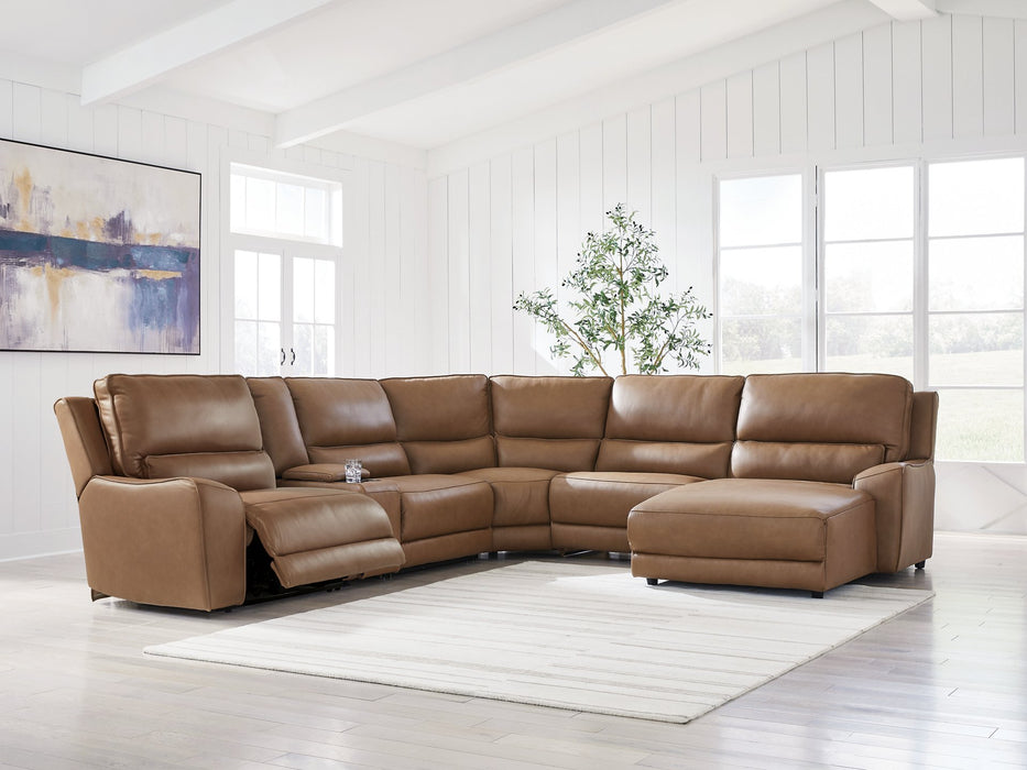 DeepWakes Power Reclining Sectional with Chaise - Discount Furniture World (Burlington,NC)