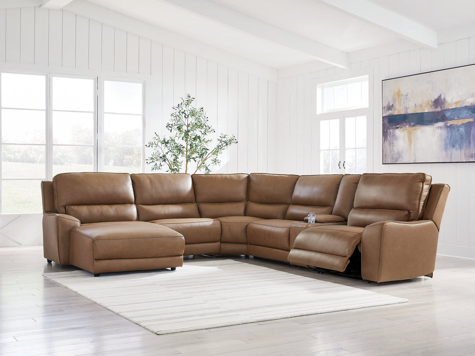 DeepWakes Power Reclining Sectional with Chaise - Discount Furniture World (Burlington,NC)