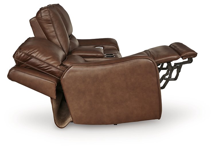 DeepWakes Power Reclining Loveseat with Console - Discount Furniture World (Burlington,NC)