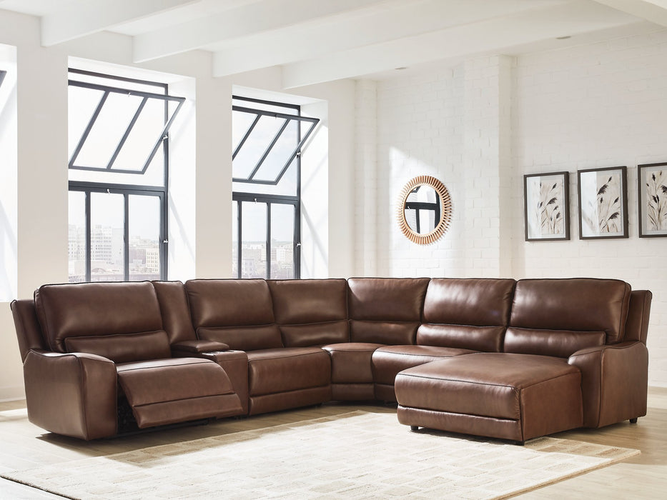 DeepWakes Power Reclining Sectional with Chaise - Discount Furniture World (Burlington,NC)