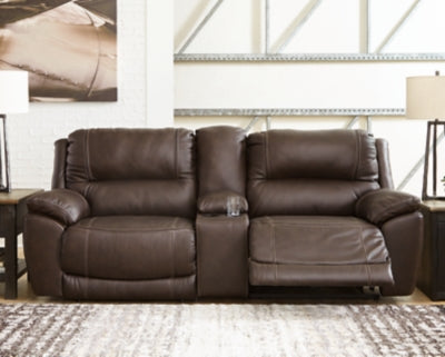 Dunleith Power Reclining Loveseat with Console - Discount Furniture World (Burlington,NC)