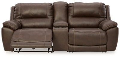 Dunleith Power Reclining Loveseat with Console - Discount Furniture World (Burlington,NC)