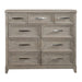 Belmar 9 Drawer Bureau Dresser in Washed Taupe and Silver Champagne image