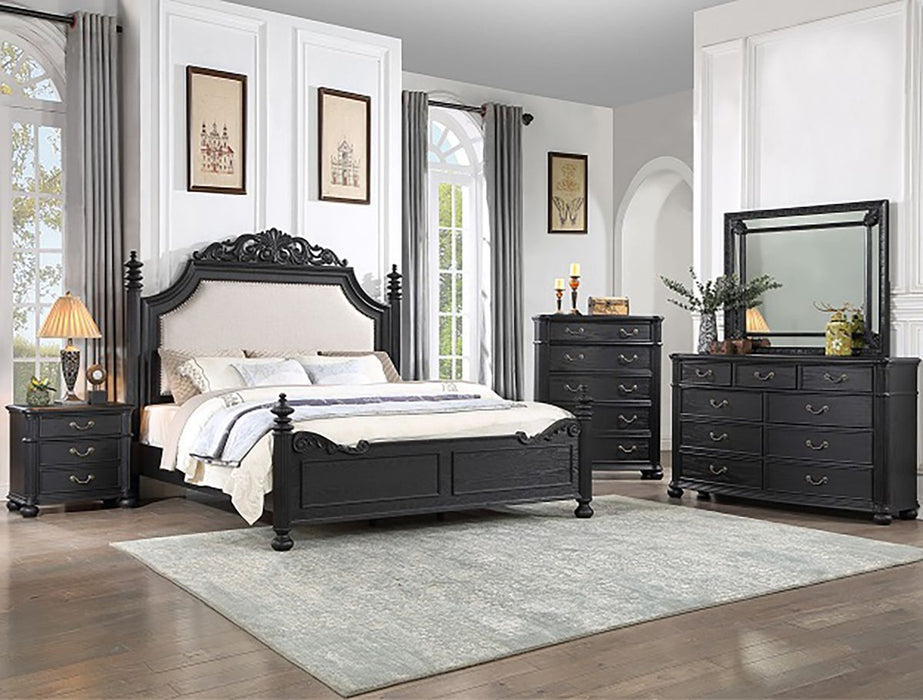Crown Mark Furniture Kingsbury Dresser Mirror in Black