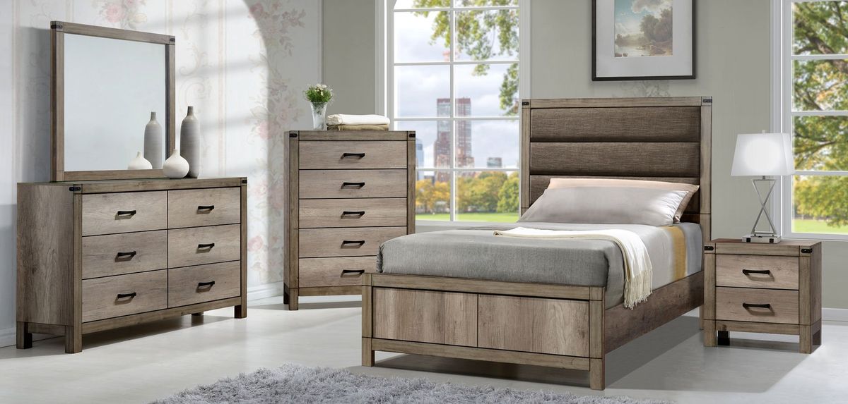 Crown Mark Furniture Matteo Full Bed in Melamine