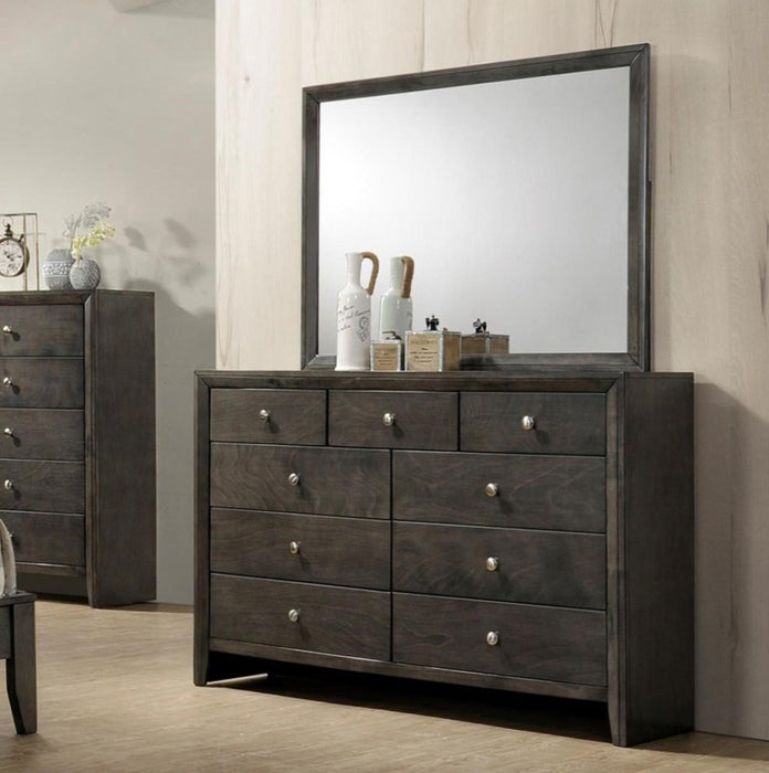 Crown Mark Furniture Evan Mirror in Grey