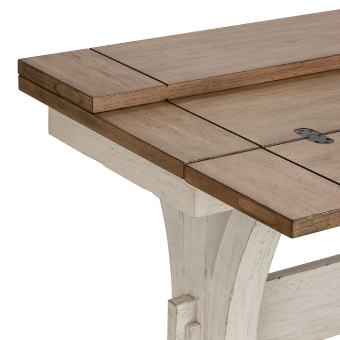 Farmhouse Reimagined Flip Lid Sofa Table in Antique White image
