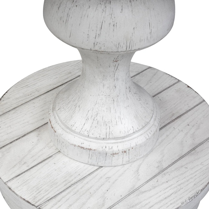 Sedona Round End Table in Heavy Distressed White image