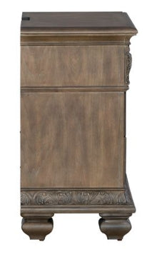 Liberty Furniture Carlisle Court 3 Drawer Nightstand with Charging Station in Chestnut with Dusty Wax