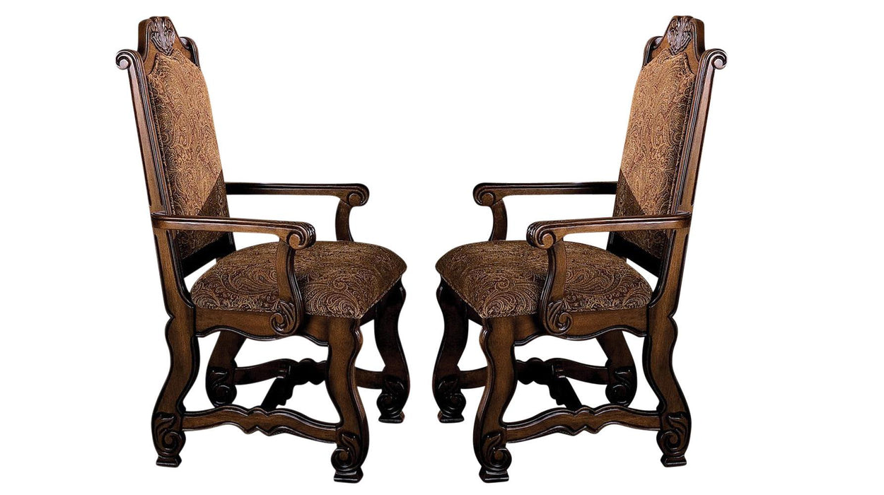 Crown Mark Neo Renaissance Dining Arm Chair in Warm Brown (Set of 2) 2401A image